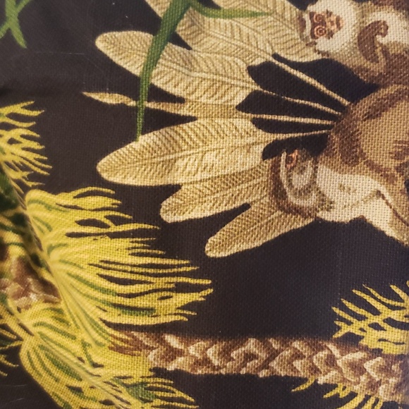 Handmade Jungle/Monkey Tote Purse Black Handles ☆ Canvas ☆ Bottom Studs ☆ - Picture 4 of 7